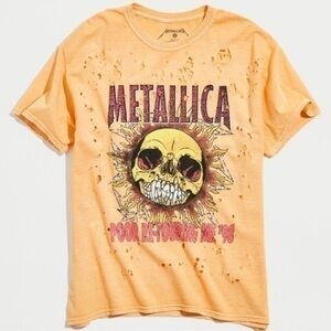 Metallica Distressed Orange Graphic T-Shirt
